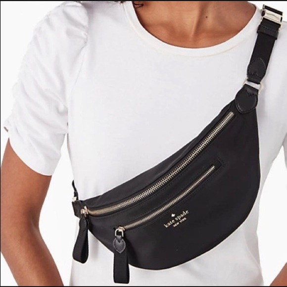 โ ๏ธ ๐ kate spade Chelsea Monstera Leaves Print Nylon Belt Bag Fanny Pack, Green - Picture 9 of 10